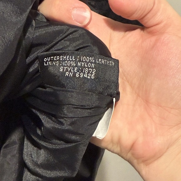 Vintage 80s Wilsons Black Leather Jacket Womens Medium Paisley Suede Sleeve Coat - Picture 8 of 9